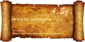 Antaly Szironka névjegykártya
